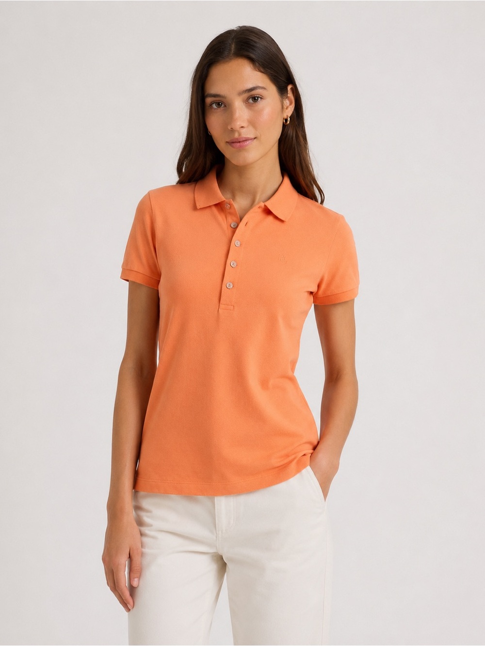 Ralph Lauren Cotton Women’s Short-Sleeve Polo Tee - Peach